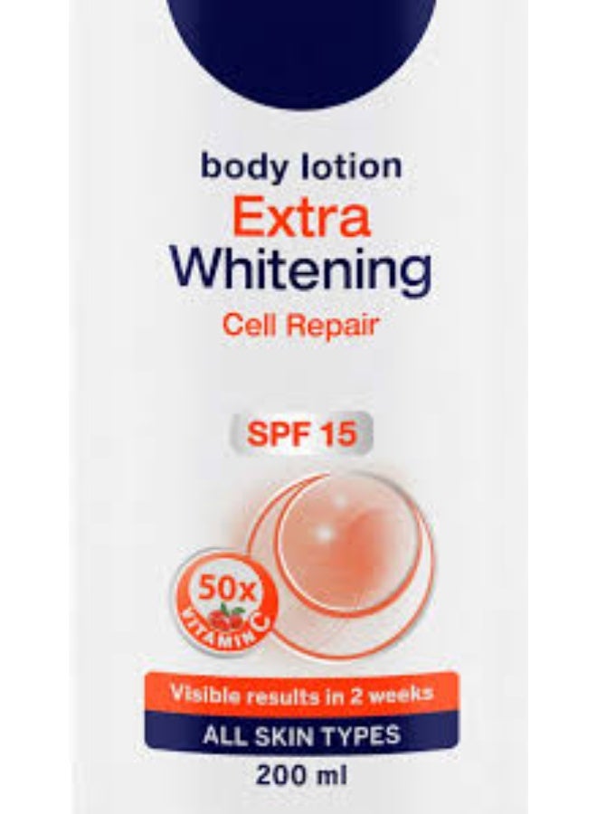 نيفيا بلسم الشفاه من نيفيا، العناية الأصلية، 4.8 جرام وكريم الجسم من نيفيا، لتفتيح البشرة وإصلاح الخلايا، مع عامل حماية من الشمس SPF 15 و50 ضعفًا من فيتامين C، 200 مل وكريم نيفيا المرطب الخفيف، 100 مل. - Image 3